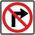 No Right Turn Symbol - R3-1